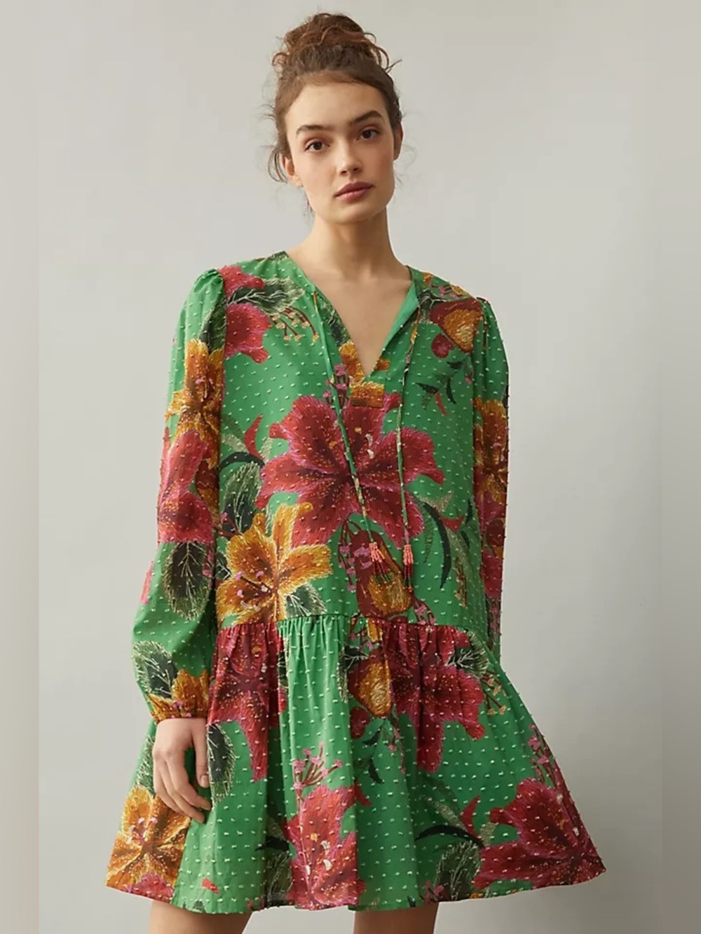 Farm Rio Jimena Green Tunic Dress
